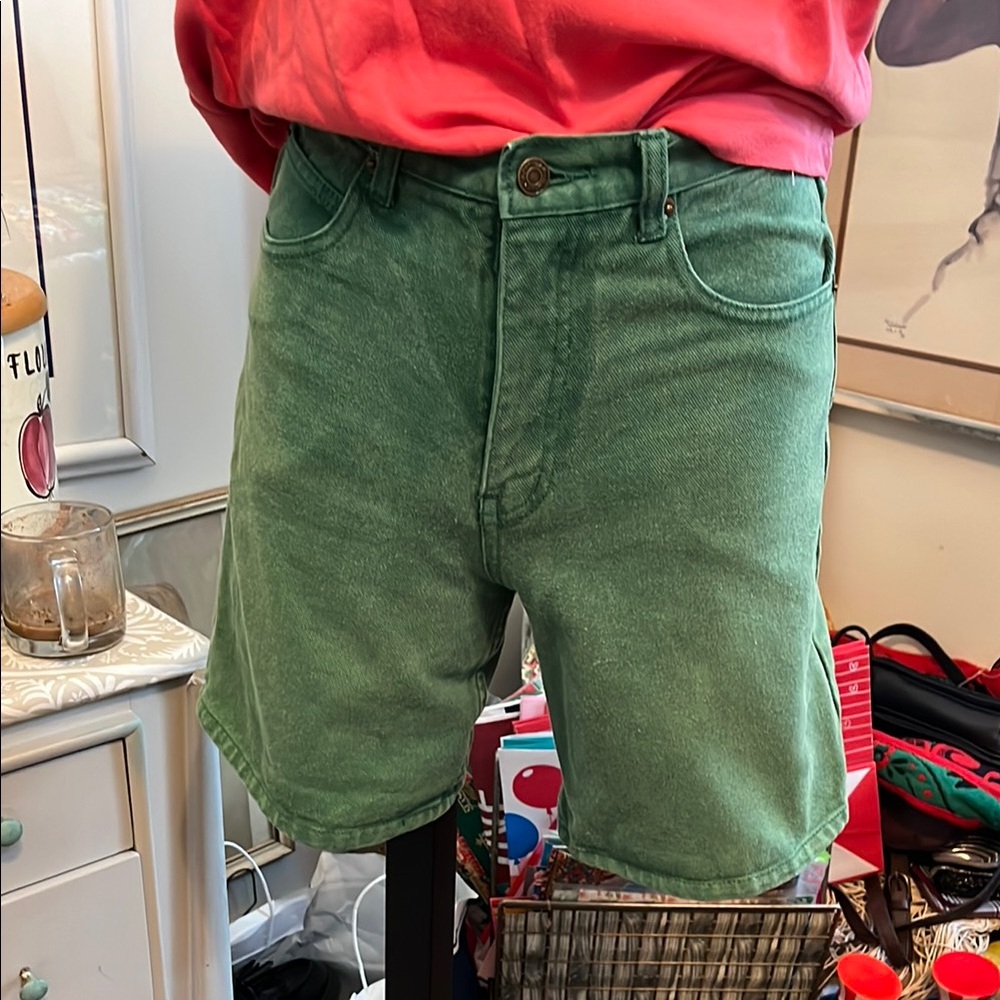 Women’s Vintage Green Denim Shorts!
